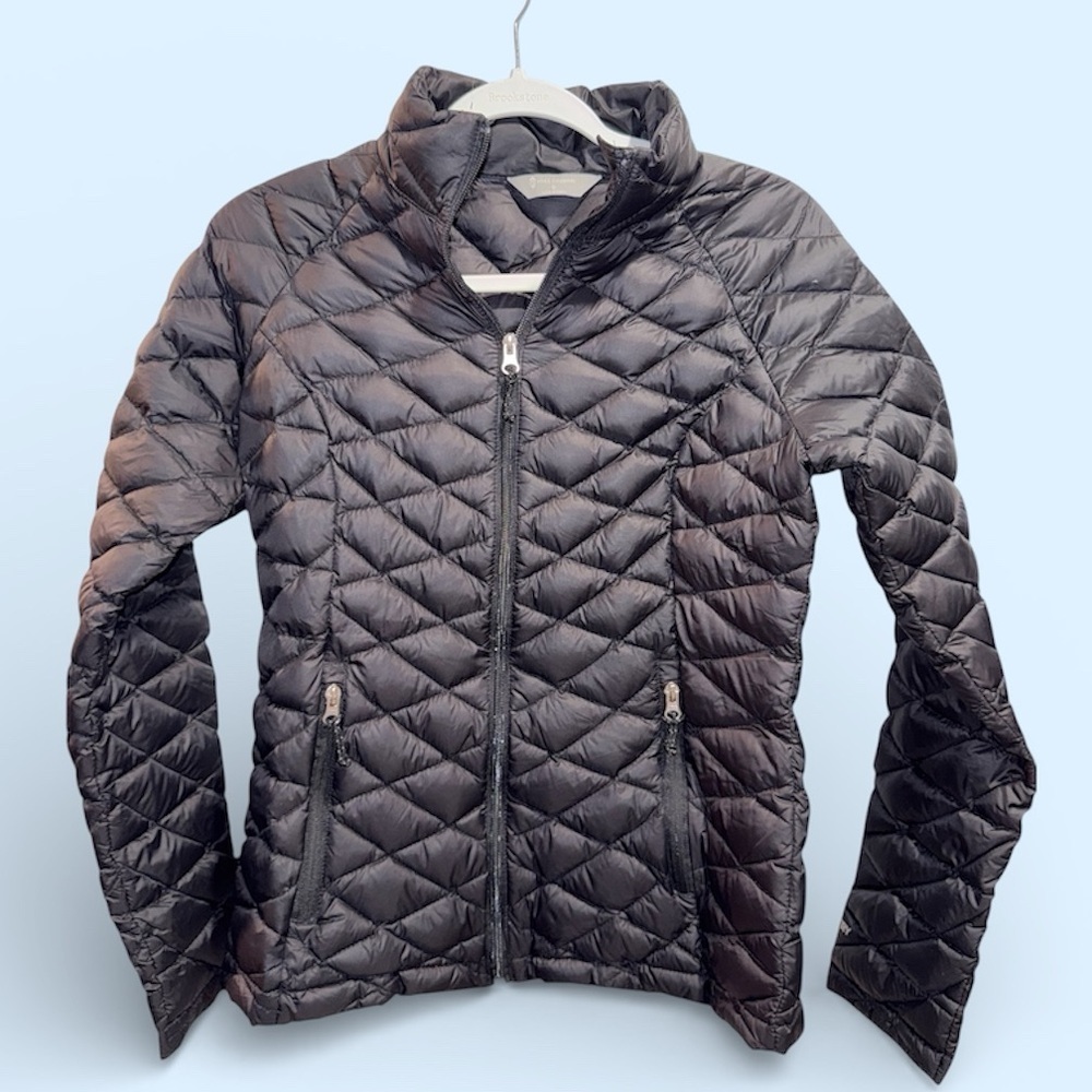 Free Country Women's Quilted Black Puffer Zip Up Jacket Small
